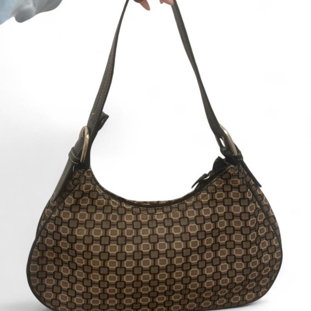 Nine West Brown Geometric-Print Shoulder Bag